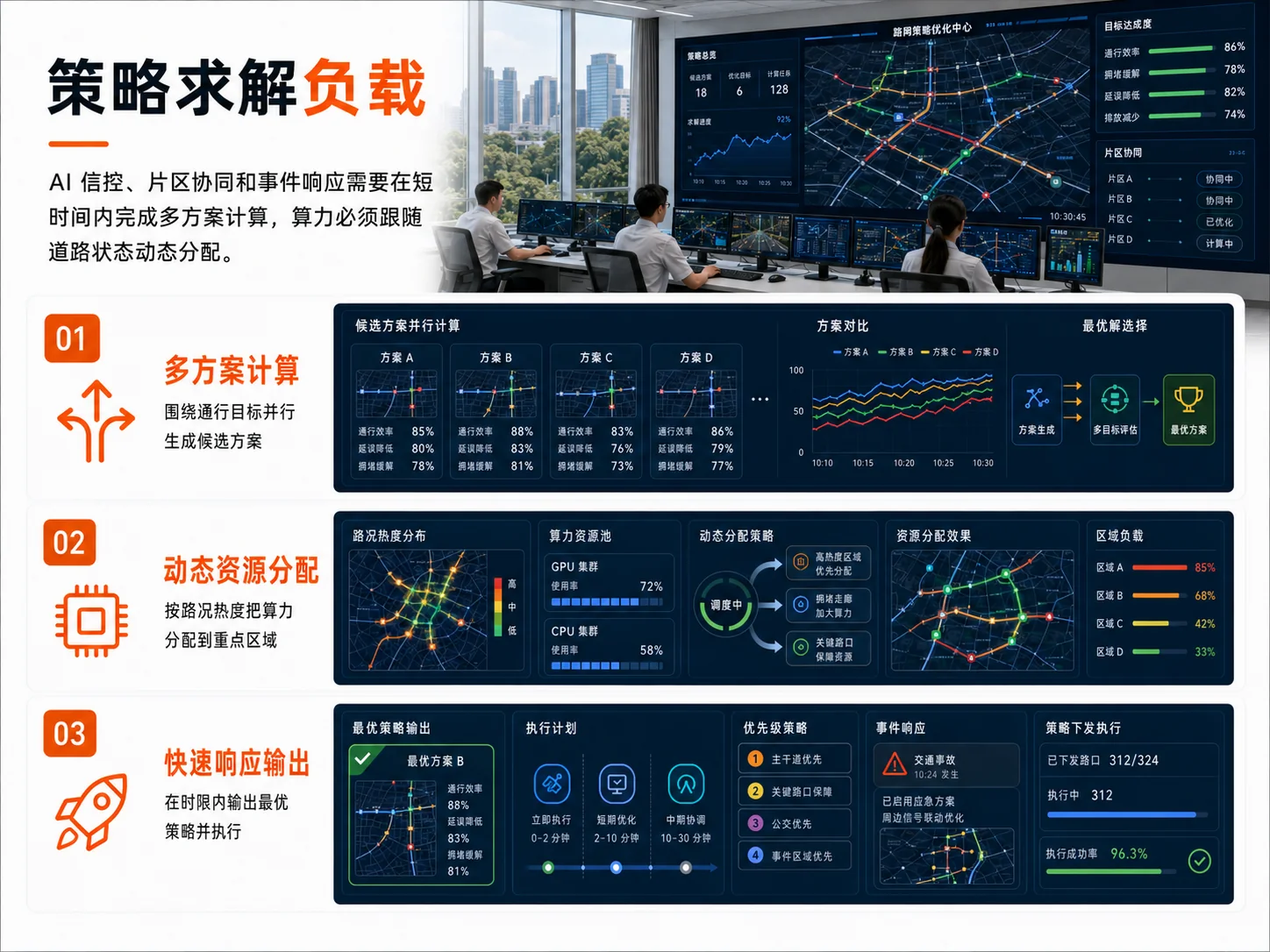 策略求解负载：多方案计算、动态资源分配和快速响应输出